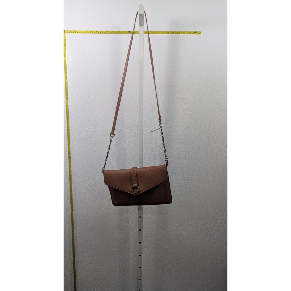 Universal Thread Cognac Brown Faux Leather Crossbody Bag Ring Detail Envelope